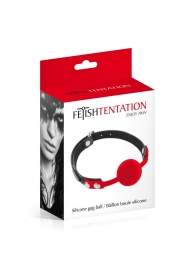 Красный кляп-шарик на черных ремешках - Fetish Tentation - купить с доставкой в Петрозаводске