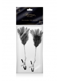 Зажимы для сосков с черными перьями Sweet Caress Feather Nipple Clumps - Sweet Caress - купить с доставкой в Петрозаводске
