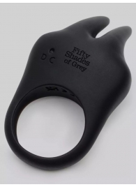 Черное эрекционное виброкольцо Sensation Rechargeable Vibrating Rabbit Love Ring - Fifty Shades of Grey - в Петрозаводске купить с доставкой