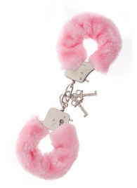 Металлические наручники с розовой меховой опушкой METAL HANDCUFF WITH PLUSH PINK - Dream Toys - купить с доставкой в Петрозаводске