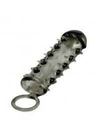Дымчатая стимулирующая насадка с закрытой головкой SAMURAI PENIS SLEEVE BLACK - 14,5 см. - NMC - в Петрозаводске купить с доставкой