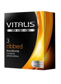 Ребристые презервативы VITALIS PREMIUM ribbed - 3 шт. - Vitalis - купить с доставкой в Петрозаводске