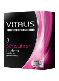 Презервативы с пупырышками и кольцами VITALIS PREMIUM sensation - 3 шт. - Vitalis - купить с доставкой в Петрозаводске