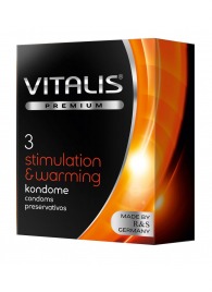 Презервативы VITALIS PREMIUM stimulation   warming с согревающим эффектом - 3 шт. - Vitalis - купить с доставкой в Петрозаводске