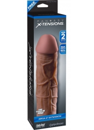 Коричневая насадка Mega 2  Extension - 20,3 см. - Pipedream - в Петрозаводске купить с доставкой
