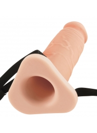 Телесный реалистичный фаллоимитатор с полостью Silicone Hollow Extension - 20 см. - Pipedream - купить с доставкой в Петрозаводске