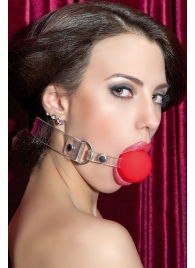 Красный силиконовый кляп-шар на прозрачных ремешках - ToyFa - купить с доставкой в Петрозаводске