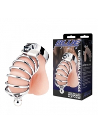 Серебристая клетка для члена Urethral Play Cage - BlueLine - купить с доставкой в Петрозаводске