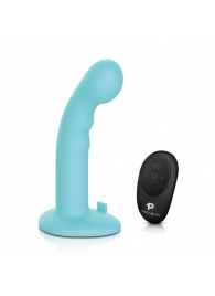 Голубая изогнутая насадка 6in Remote Control Ripple P-Spot G-Spot на черных трусиках - 16 см. - Pegasus - купить с доставкой в Петрозаводске