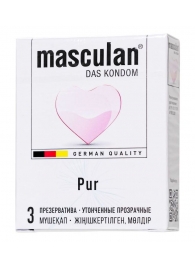 Супертонкие презервативы Masculan Pur - 3 шт. - Masculan - купить с доставкой в Петрозаводске