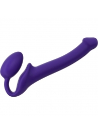 Фиолетовый безремневой страпон Silicone Bendable Strap-On - size S - Strap-on-me - купить с доставкой в Петрозаводске