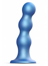Голубая насадка Strap-On-Me Dildo Plug Balls size L - Strap-on-me - купить с доставкой в Петрозаводске
