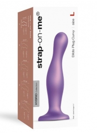 Фиолетовая насадка Strap-On-Me Dildo Plug Curvy size L - Strap-on-me - купить с доставкой в Петрозаводске