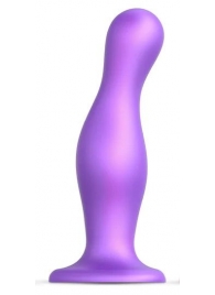 Фиолетовая насадка Strap-On-Me Dildo Plug Curvy size L - Strap-on-me - купить с доставкой в Петрозаводске