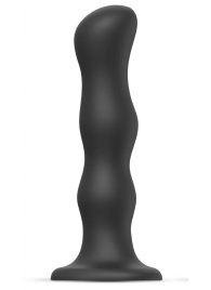Черная насадка Strap-On-Me Dildo Geisha Balls size M - Strap-on-me - купить с доставкой в Петрозаводске
