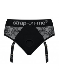 Черные трусики для насадок Diva Lingerie Harness - size M - Strap-on-me - купить с доставкой в Петрозаводске