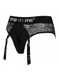 Черные трусики для насадок Diva Lingerie Harness - size L - Strap-on-me - купить с доставкой в Петрозаводске