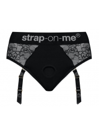 Черные трусики для насадок Diva Lingerie Harness - size L - Strap-on-me - купить с доставкой в Петрозаводске