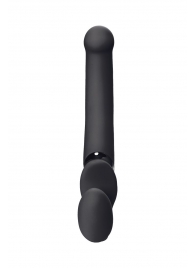 Черный безремневой вибрострапон Silicone Bendable Strap-On - size XL - Strap-on-me - купить с доставкой в Петрозаводске