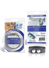 Кольцо на пенис SNAP COCK RING из искусственной кожи на клепках - BlueLine - в Петрозаводске купить с доставкой