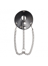 Утяжка для мошонки из искусственной кожи с цепочками PARACHUTE BALL STRETCHER - BlueLine - купить с доставкой в Петрозаводске