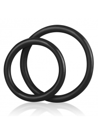 Набор из двух черных силиконовых колец разного диаметра SILICONE COCK RING SET - BlueLine - в Петрозаводске купить с доставкой