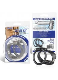 Двойное кольцо выносливости на пенис DUAL STAMINA RING - BlueLine - в Петрозаводске купить с доставкой
