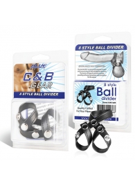 Разделитель мошонки из искусственной кожи на клепках 8 STYLE BALL DIVIDER - BlueLine - купить с доставкой в Петрозаводске