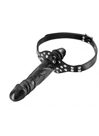 Черный кляп-фаллоимитатор Double Penis Gag - Fetish Tentation - купить с доставкой в Петрозаводске