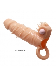 Телесная удлиняющая вибронасадка Penis Sleeve Connor - 17 см. - Baile - в Петрозаводске купить с доставкой