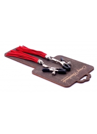 Металлические зажимы на соски с красными замшевыми кисточками - Crazy Handmade - купить с доставкой в Петрозаводске