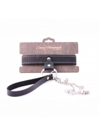 Узкий однослойный ошейник с поводком - Crazy Handmade - купить с доставкой в Петрозаводске