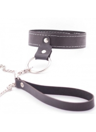 Узкий однослойный ошейник с поводком - Crazy Handmade - купить с доставкой в Петрозаводске