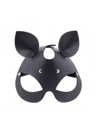 Черная кожаная маска  Кошка  с маленькими ушками - Crazy Handmade - купить с доставкой в Петрозаводске