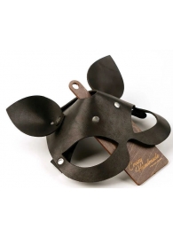 Черная кожаная маска  Кошка  с маленькими ушками - Crazy Handmade - купить с доставкой в Петрозаводске