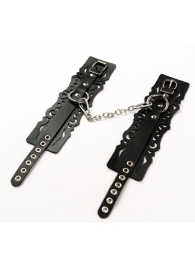 Узорчатые кожаные оковы с регулируемыми ремешками - Crazy Handmade - купить с доставкой в Петрозаводске