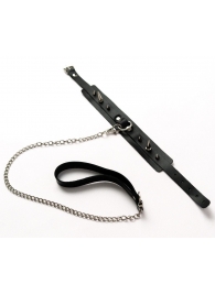 Черный ошейник с шипами и поводком - Crazy Handmade - купить с доставкой в Петрозаводске