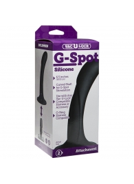 Черная изогнутая насадка Vac-U-Lock G-Spot - 16,5 см. - Doc Johnson - купить с доставкой в Петрозаводске