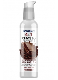 Массажный гель 4-в-1 Chocolate Sensation с ароматом шоколада - 118 мл. - Swiss navy - купить с доставкой в Петрозаводске