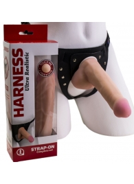 Страпон Harness из двух предметов: трусики с плугом и насадка-фаллос - 17 см. - LOVETOY (А-Полимер) - купить с доставкой в Петрозаводске