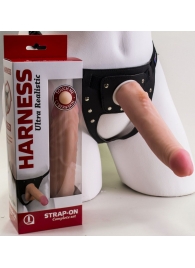 Реалистичный страпон Harness из трусиков и насадки-фаллоса - 18,5 см. - LOVETOY (А-Полимер) - купить с доставкой в Петрозаводске