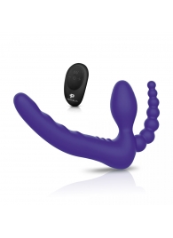 Фиолетовый безремневой страпон с пультом ДУ 7’’ Remote Control Strapless - 24 см. - Pegasus - купить с доставкой в Петрозаводске