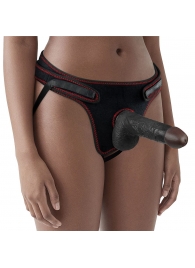 Женский темнокожий страпон Easy Strapon Set 7 Inch - 18 см. - Lovetoy - купить с доставкой в Петрозаводске