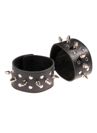 Чёрные напульсники с шипами и заклепками - Sitabella - купить с доставкой в Петрозаводске