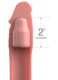 Телесная насадка-удлинитель 2 Inch Silicone X-tension with Strap - 20,3 см. - Pipedream - в Петрозаводске купить с доставкой