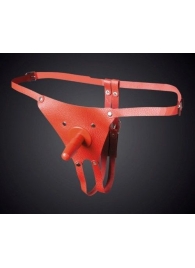 Красные кожаные универсальные трусики со штырьком для насадок - Sitabella - купить с доставкой в Петрозаводске