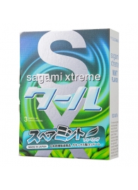 Презервативы Sagami Xtreme Mint с ароматом мяты - 3 шт. - Sagami - купить с доставкой в Петрозаводске