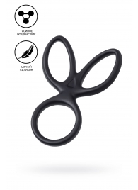 Черное тройное кольцо на пенис Kraken - A-toys - в Петрозаводске купить с доставкой