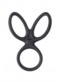 Черное тройное кольцо на пенис Kraken - A-toys - в Петрозаводске купить с доставкой