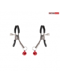 Серебристые зажимы на соски с шариками - Notabu - купить с доставкой в Петрозаводске